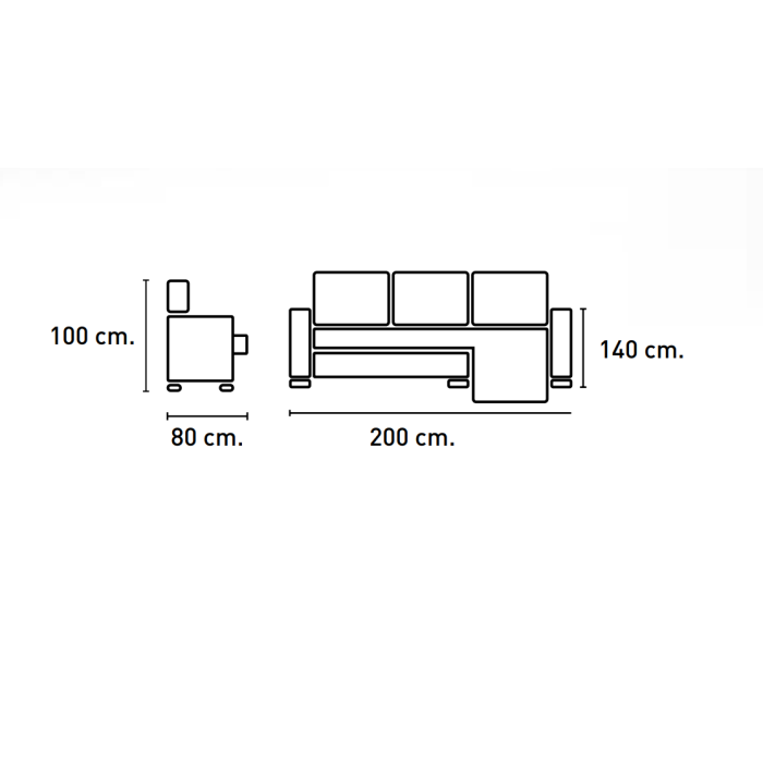 CHAISELONGUE REVERSIBLE DUKE 200cm