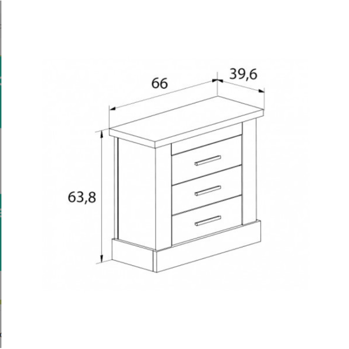 MESITA 3 CAJONES CROACIA  BLANCO