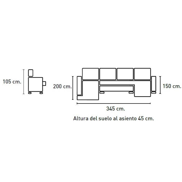 CHAISELONGUE ALICANTE 280cm