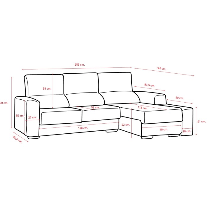 CHAISELONG MENORCA 255cm