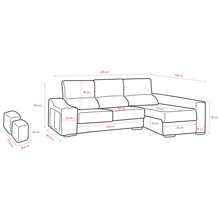 CHAISELONGE COLMAR 265cm