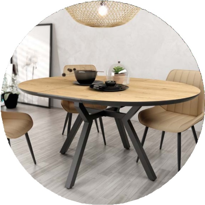 Mesa Redonda Extensible Riu Madera